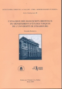 Catalogue des manuscrits orientaux du Département d’Études turques de l’Université de Strasbourg, Stoyanka Kenderova